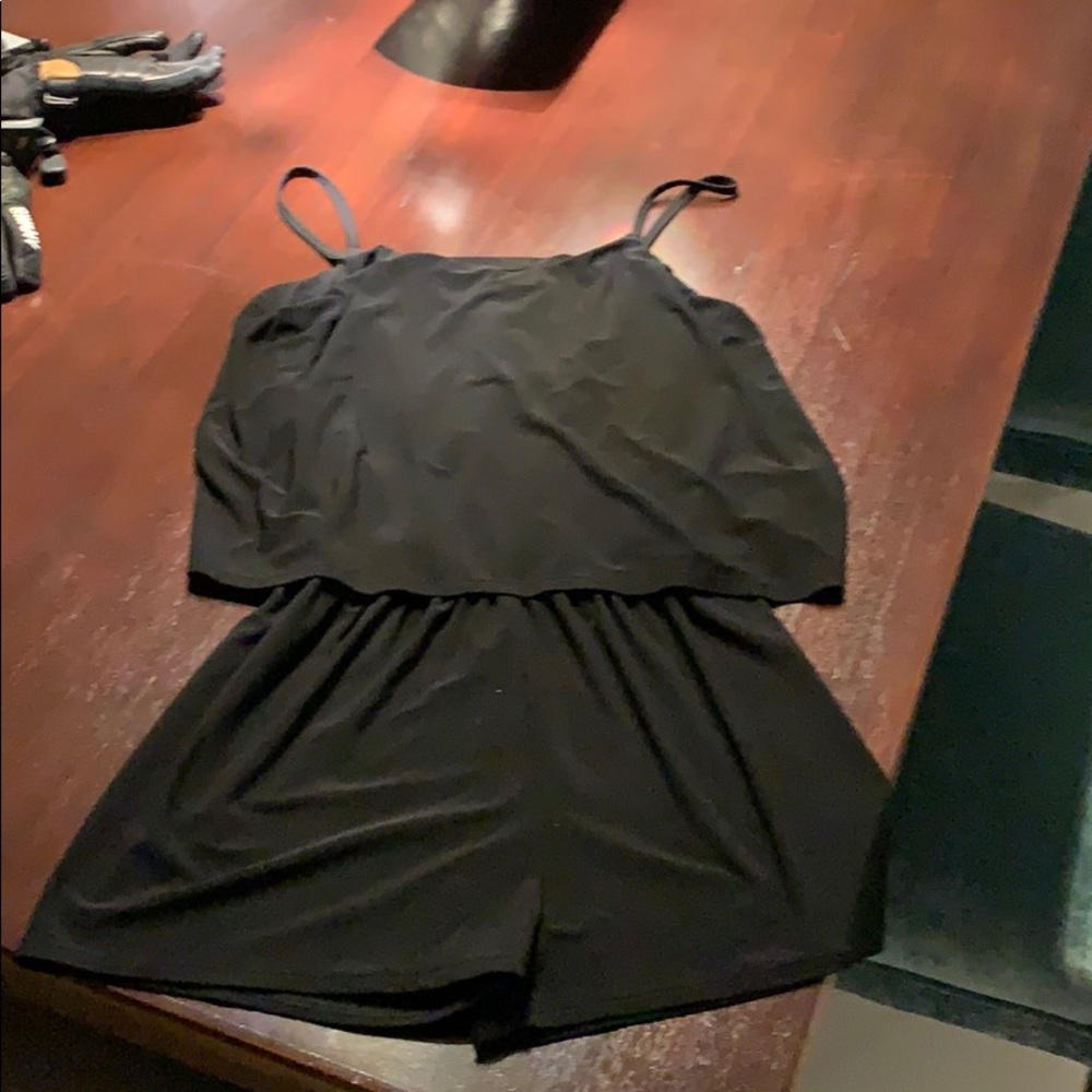 Cheryl kids creations black spaghetti strap romper